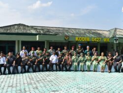 Kunjungi Kodim 0427/WK, Danrem 043/Gatam Disambut Forkopimda Kabupaten Waykanan