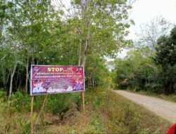Polres Mesuji Melakukan Himbauan Karhutla dan Pemasangan Banner di Lokasi Rawan Kebakaran