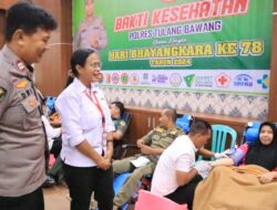 Sambut Hari Bhayangkara Ke-78 Tahun 2024, Puluhan Kantong Darah Diserahkan Polres Tulang Bawang Kepada PMI