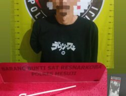 Pria Asal Kabupaten Lampung Tengah, Berhasil Ditangkap Oleh Jajaran Sat Res Narkoba Polres Mesuji Polda Lampung, Terbukti Memiliki Narkotika Jenis Sabu