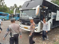 Satlantas Polres Tanggamus Gelar Ramp Chek, Pastikan Kelayakan Angkutan Bus di Libur Nataru