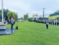 Waka Polres Mesuji Dan Personel Gabungan Melaksanakan Apel Persiapan Patroli Skala Besar Guna Pengamanan Malam Perayaan Hari Raya Idul Fitri 1446 H