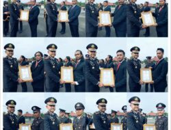 Kapolres Mesuji Memberikan Piagam Penghargaan Kepada Jajaran Sat Reskrim Pada Moment Upacara Peringatan Hari Lahir Pancasila