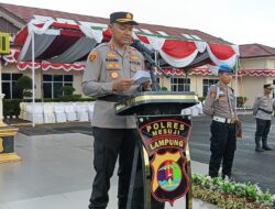 Polres Mesuji Gelar Upacara Laporan Kenaikan Pangkat Personel Polres Mesuji