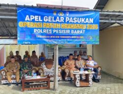 Polres Pesisir Barat Laksanakan Apel Gelar Pasukan Operasi Patuh Krakatau 2025