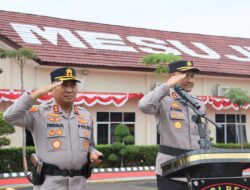 Jajaran Polres Mesuji Melaksanakan Acara Pisah Sambut Kapolres Dari AKBP Muhammad Harris S.H, S.Ik, M.Ik, CPHR Kepada AKBP Muhammad Firdaus S.Ik, M.H,Bertempat Di Kantor Mapolres