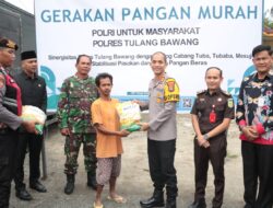 GPM Polres Tulang Bawang Diserbu Warga, 3 Ton Beras SPHP Ludes Dalam 1 Jam