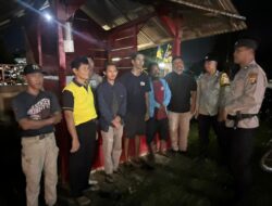 Jajaran Sat Binmas Polres Mesuji,Kanit Binkamsa,Bhabinkamtibmas Polsek Simpang Pematang Sambangi Masyarakat Sedang Ronda