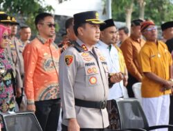 Kapolres Mesuji Menghadiri Apel Kebangsaan Dan Doa Lintas Masyarakat di Lapangan Kantor Bupati Mesuji