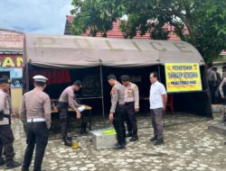 Rangka Mengantisipasi Potensi Bencana Alam Yang Dapat Terjadi Akibat Cuaca Ekstrem, Polres Pesisir Barat Mendirikan Posko Siaga Di Halaman Mapolres