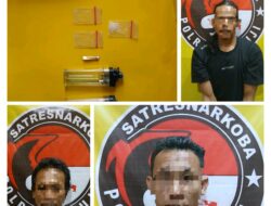 Sat Res Narkoba Polres Mesuji Bersama Anggota Polsek Simpang Pematang Berhasil Bekuk Tiga Pria Yang Sedang Pesta Narkotika Jenis Sabu Dirumah Salah Satu Pelaku Di Desa Fajar Indah