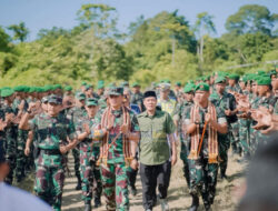 Bupati Pesibar,Dedi Irawan Dan Wakil Bupati Irawan Topani, S.H., M.Kn., Menyambut Kunker Pangdam XXII/RI Di Markas Yon TP 944/RSC Lambar