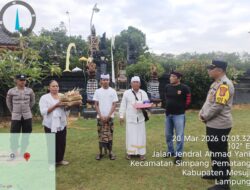 Siap Pengamanan Nyepi, Personel Polres Mesuji dan Polsek Jajaran Kawal Ibadah Umat Hindu di Pura-Pura