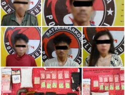 Wawww..!Lima Orang Asal Provinsi Riau Miliki Sabu 293 Gram,100 Pil extasi Ditangkap Jajaran Sat Res Narkoba Polres Mesuji