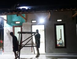 TAK KENAL LELAH APALAGI MENYERAH, SATGAS TMMD KE-128 KODIM 0402/OKI LEMBUR MALAM