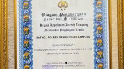 Polres Mesuji Raih Peringkat I Penyelesaian Perkara Terbanyak Se – Lampung Dari Kapolda Lampung