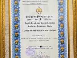 Polres Mesuji Raih Peringkat I Penyelesaian Perkara Terbanyak Se – Lampung Dari Kapolda Lampung